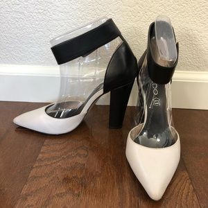 EUC Aldo black & off-white leather high heels!